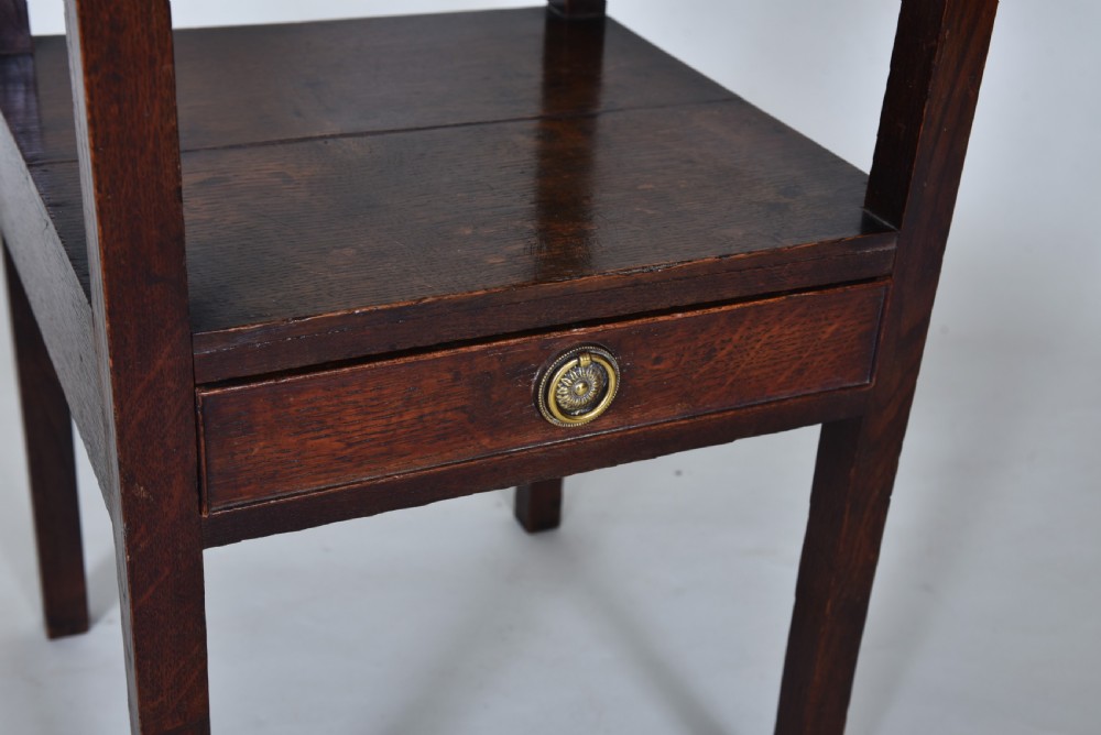 Early 19th century Oak Washstand with glass top. View III