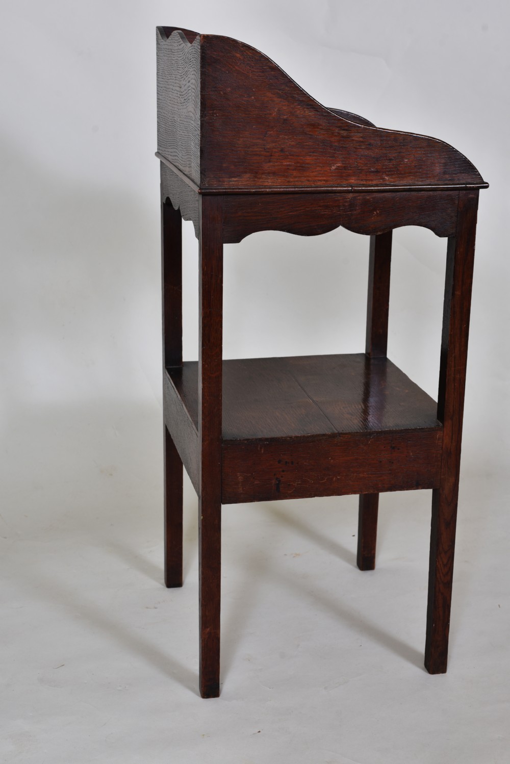 Early 19th century Oak Washstand with glass top. View VI