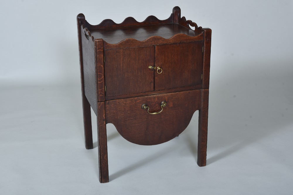 18th century oak bedside table