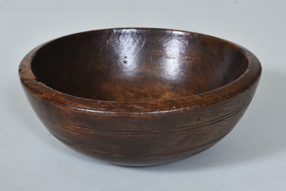 Antique Treen Dairy Bowl