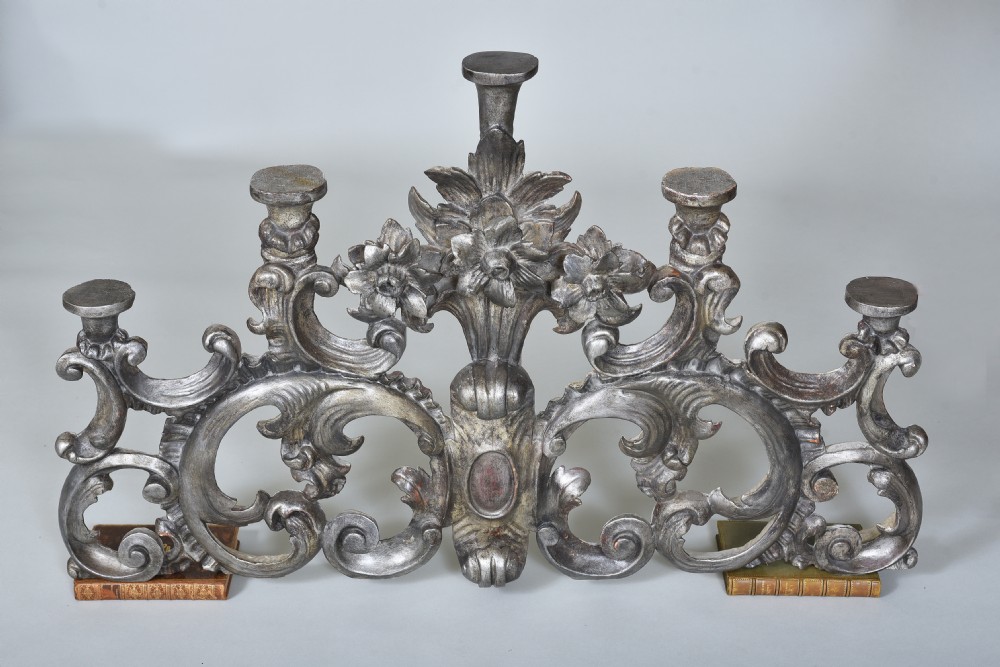 18th century Italian Silver Leaf Carved Pediment