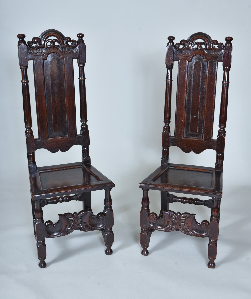 Fine pair of 17th century Oak Side Chairs