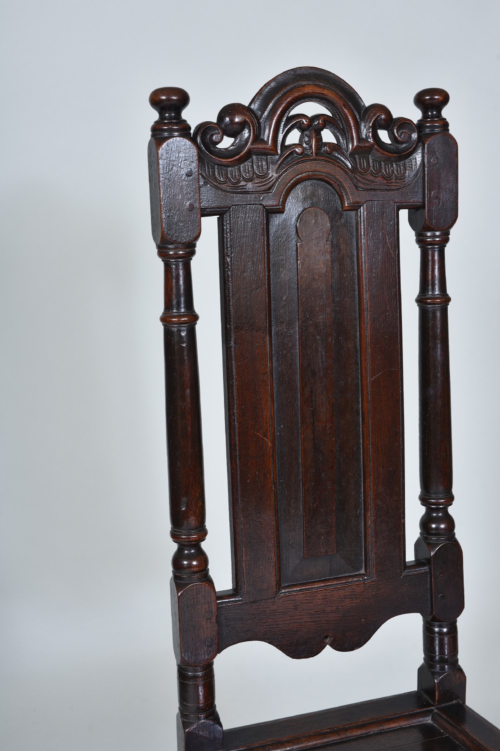 Fine pair of 17th century Oak Side Chairs View X
