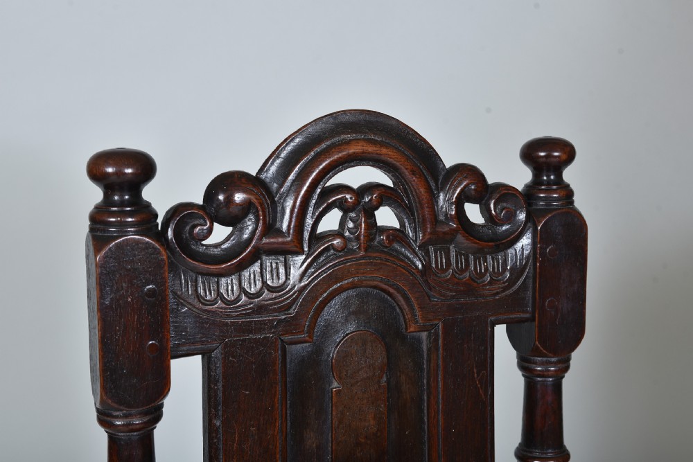 Fine pair of 17th century Oak Side Chairs View XI