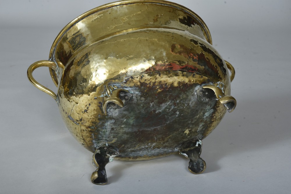 Large late 18th century brass wine cooler or jardinière View VII