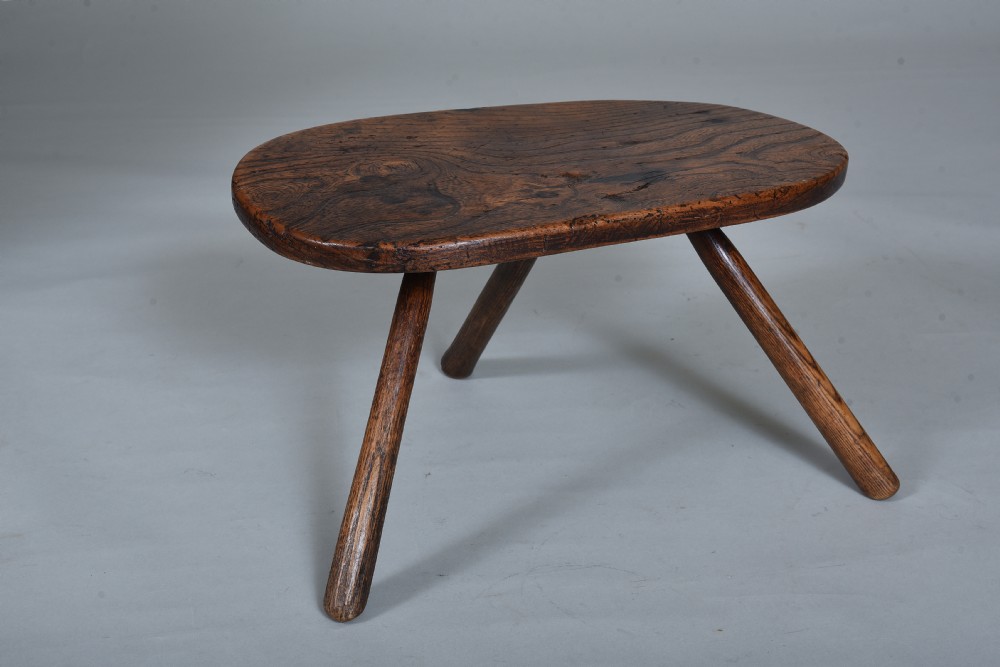 Elm stool of an unusual shape - circa 1780