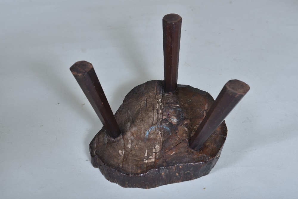 19th century Yew Folk Art Stool View IV