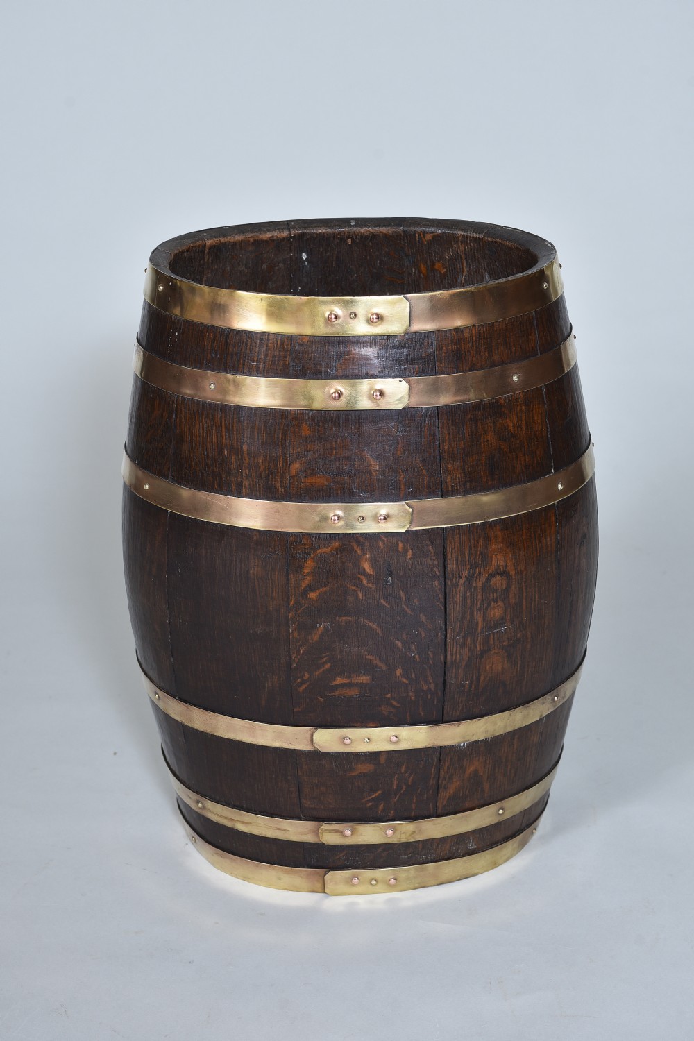 19th century Brass Bound Oak stick barrel or umbrella stand