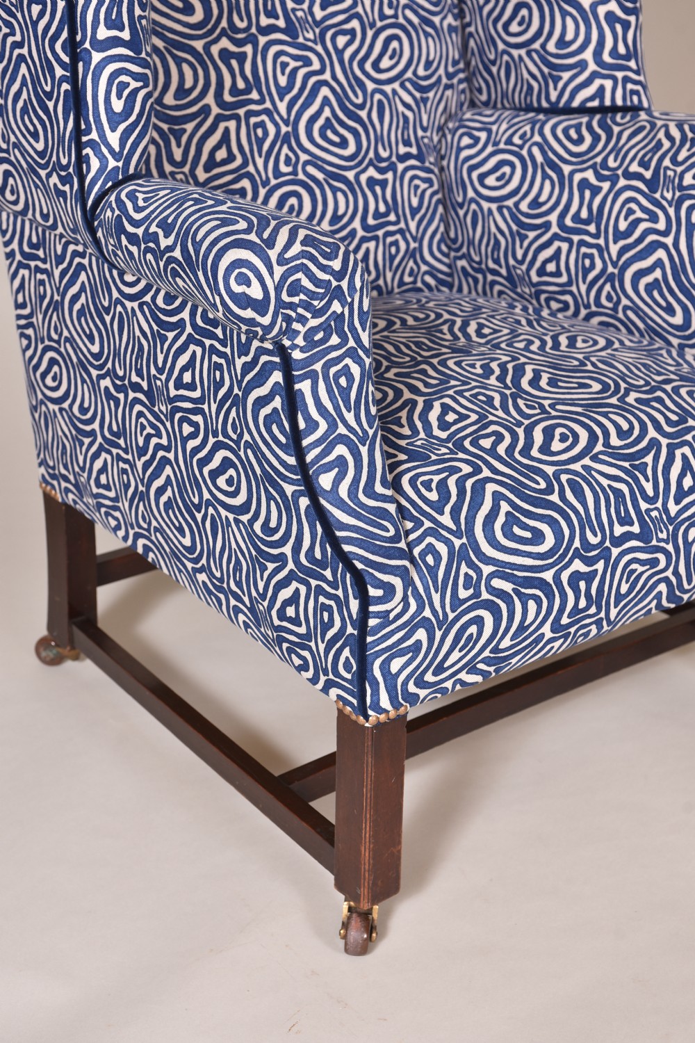 Georgian Upholstered Mahogany Wing Chair View II