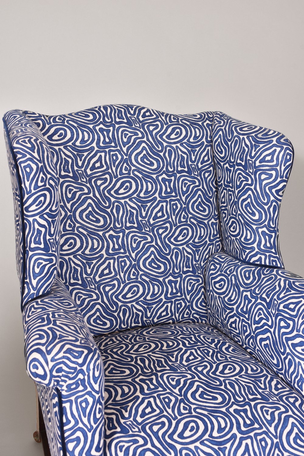Georgian Upholstered Mahogany Wing Chair View III