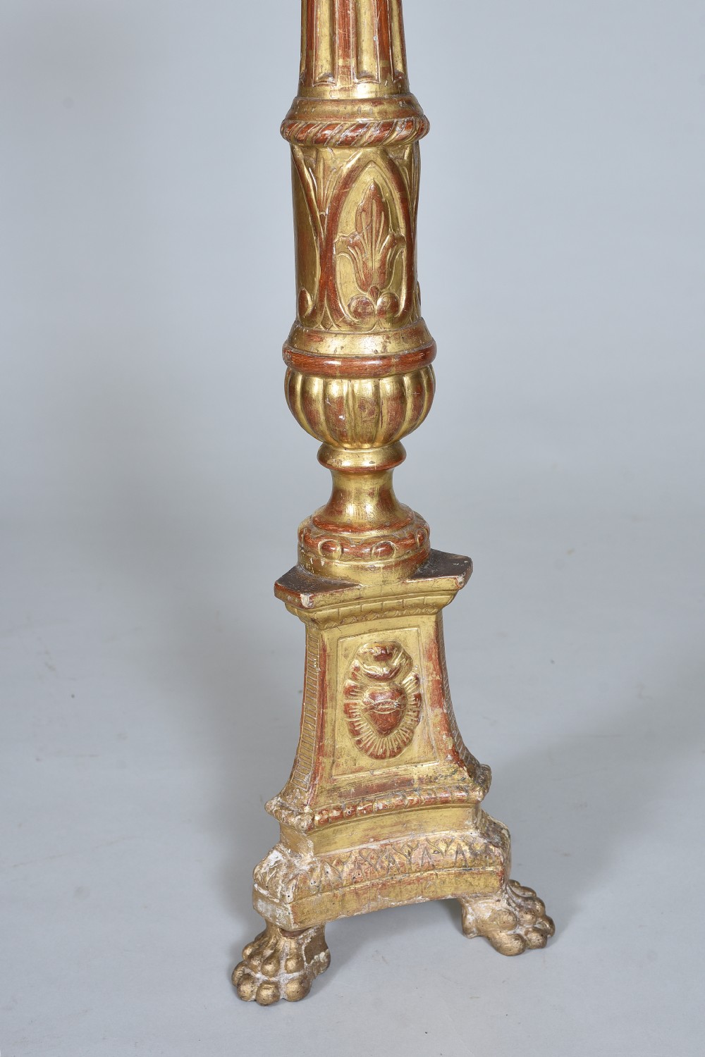 Tall Late 18th century Gilded Pricket Candlestick View II