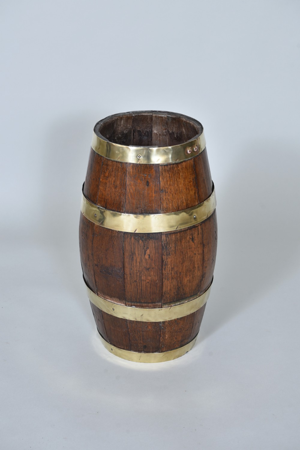 19th century Brass Bound Oak Stick or umbrella barrel