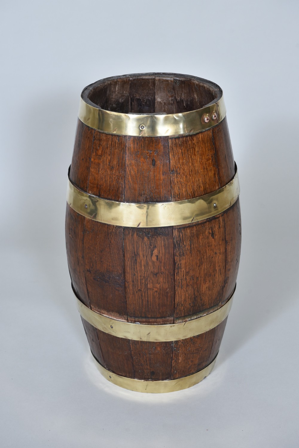 19th century Brass Bound Oak Stick or umbrella barrel View II
