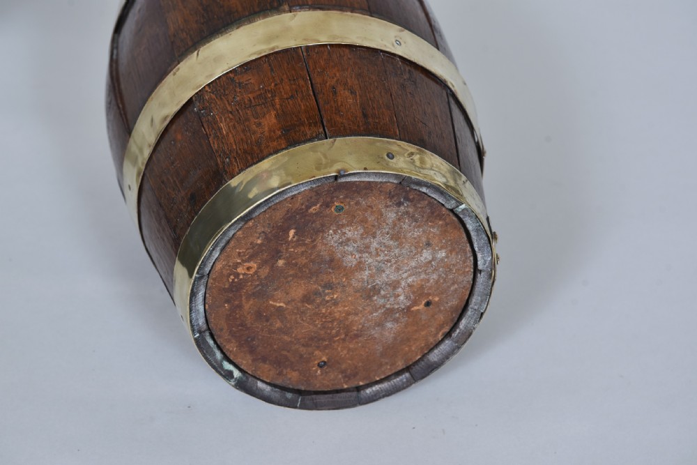 19th century Brass Bound Oak Stick or umbrella barrel View V