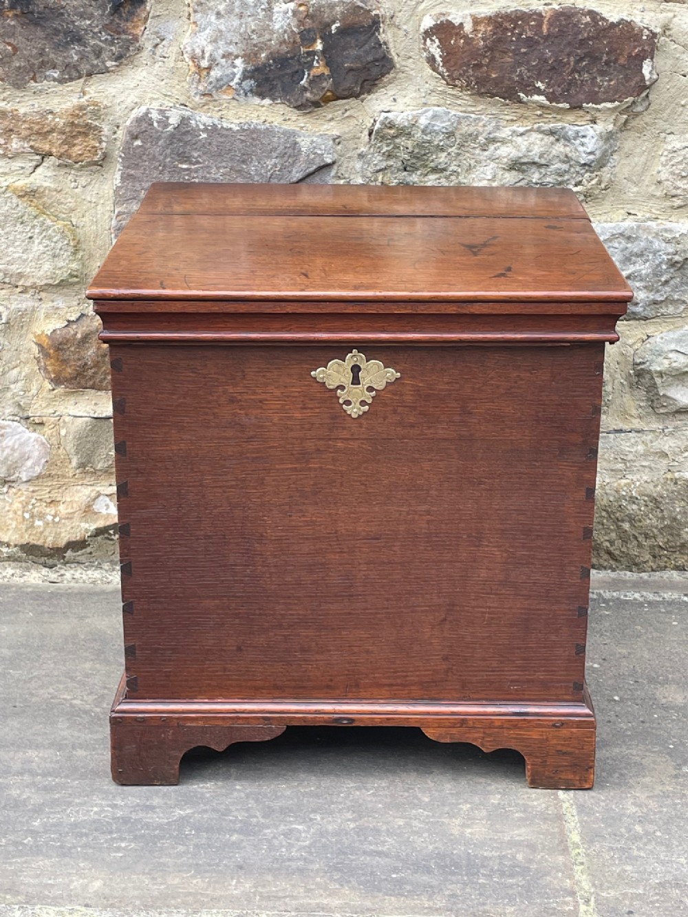 Late 18th century Oak Box Stool