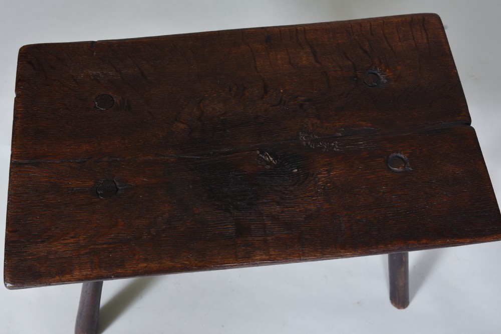 Antique Primitive Stool - Pig Bench View III