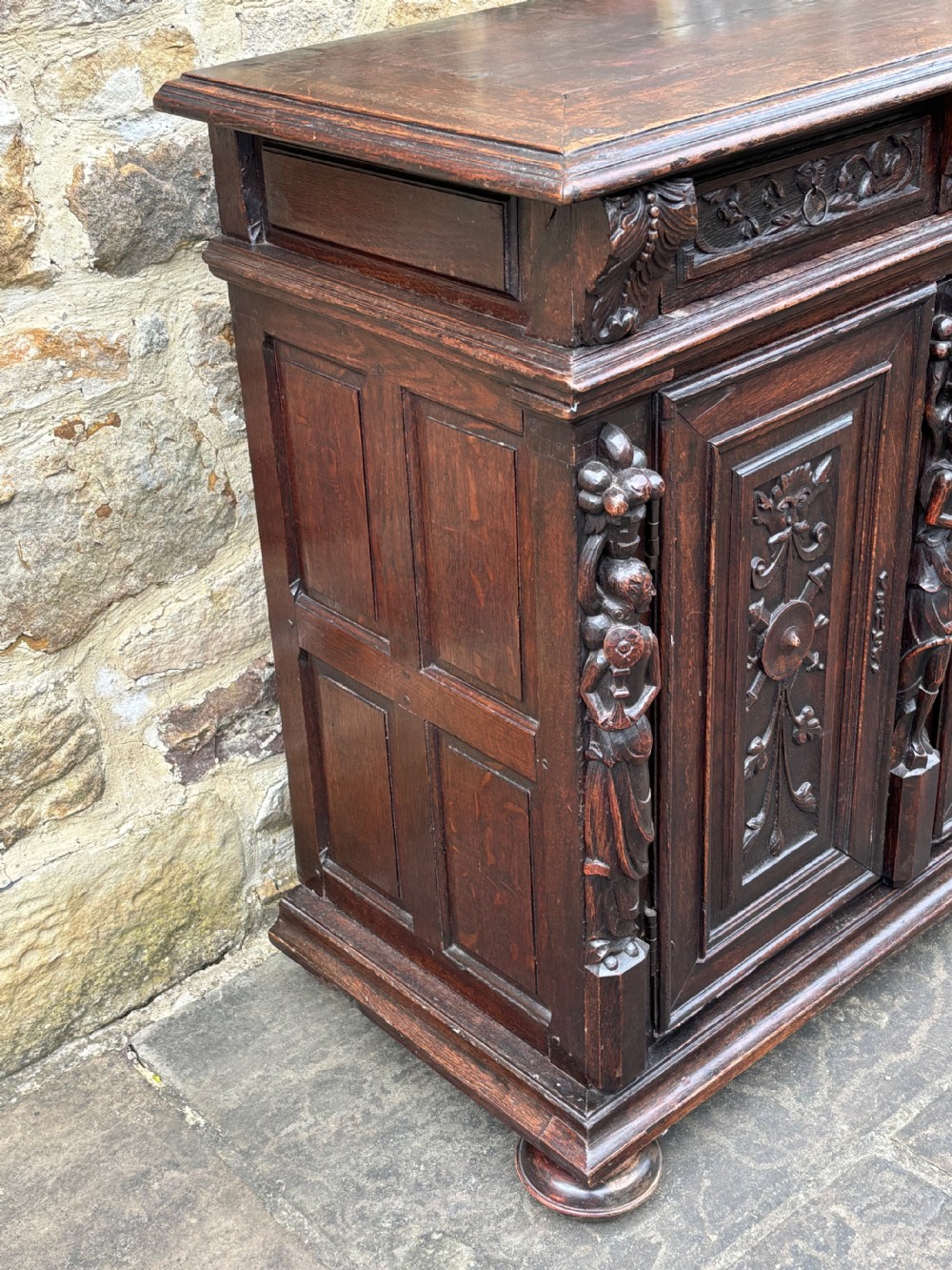 Early 17th century Carved Oak Cupboard View IV
