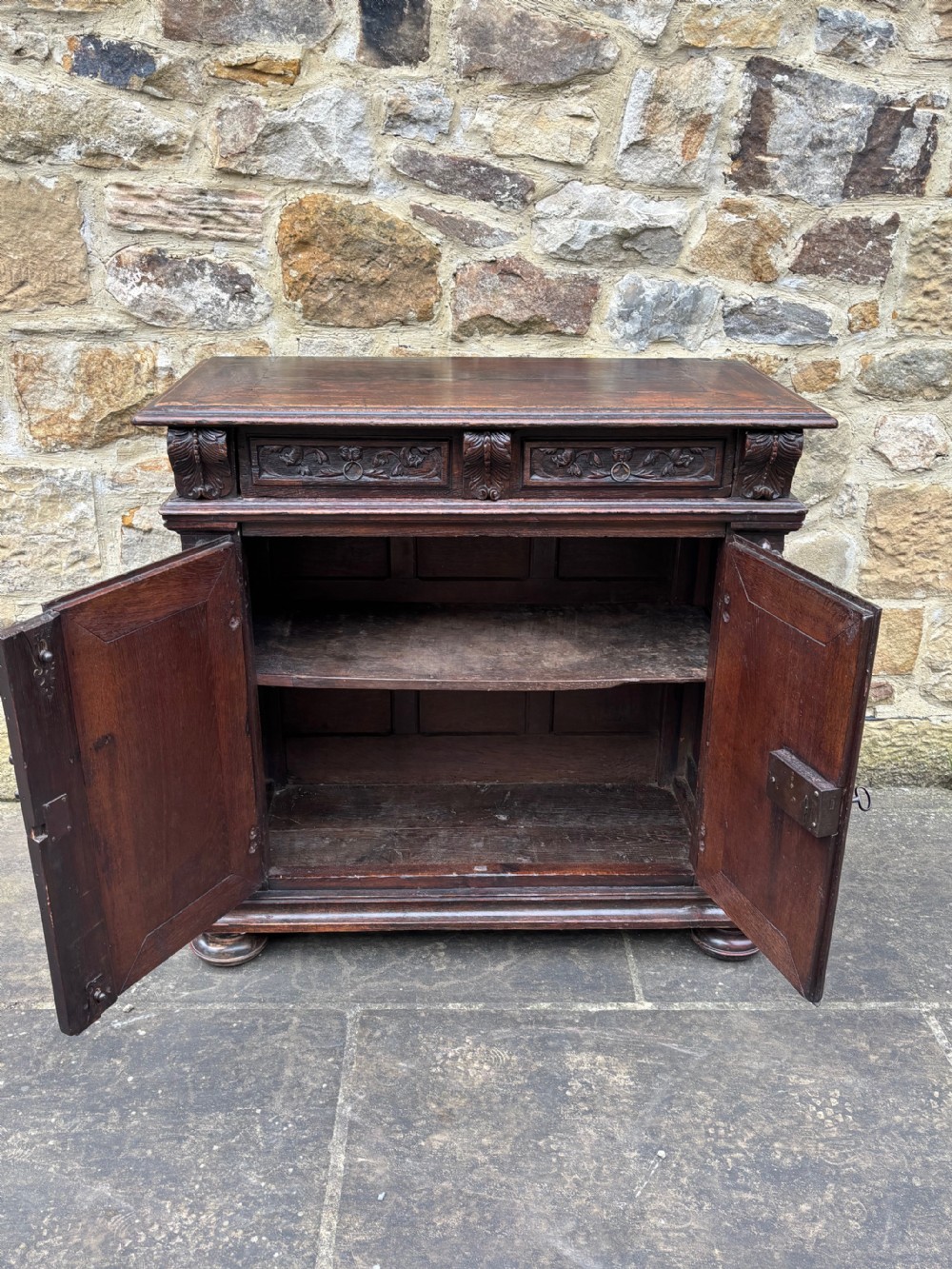 Early 17th century Carved Oak Cupboard View V