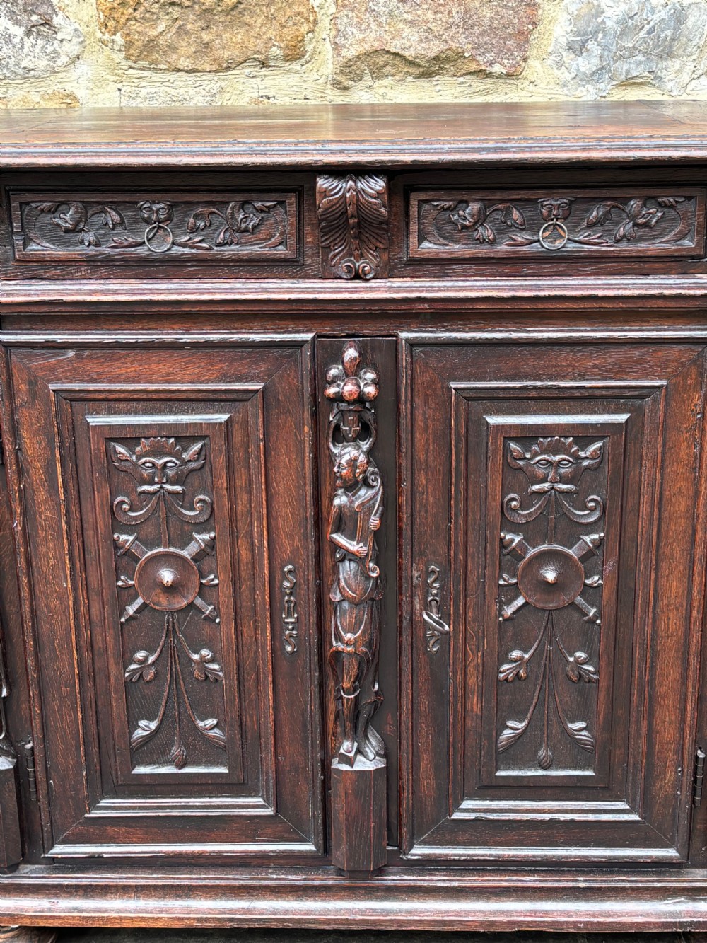 Early 17th century Carved Oak Cupboard View VI