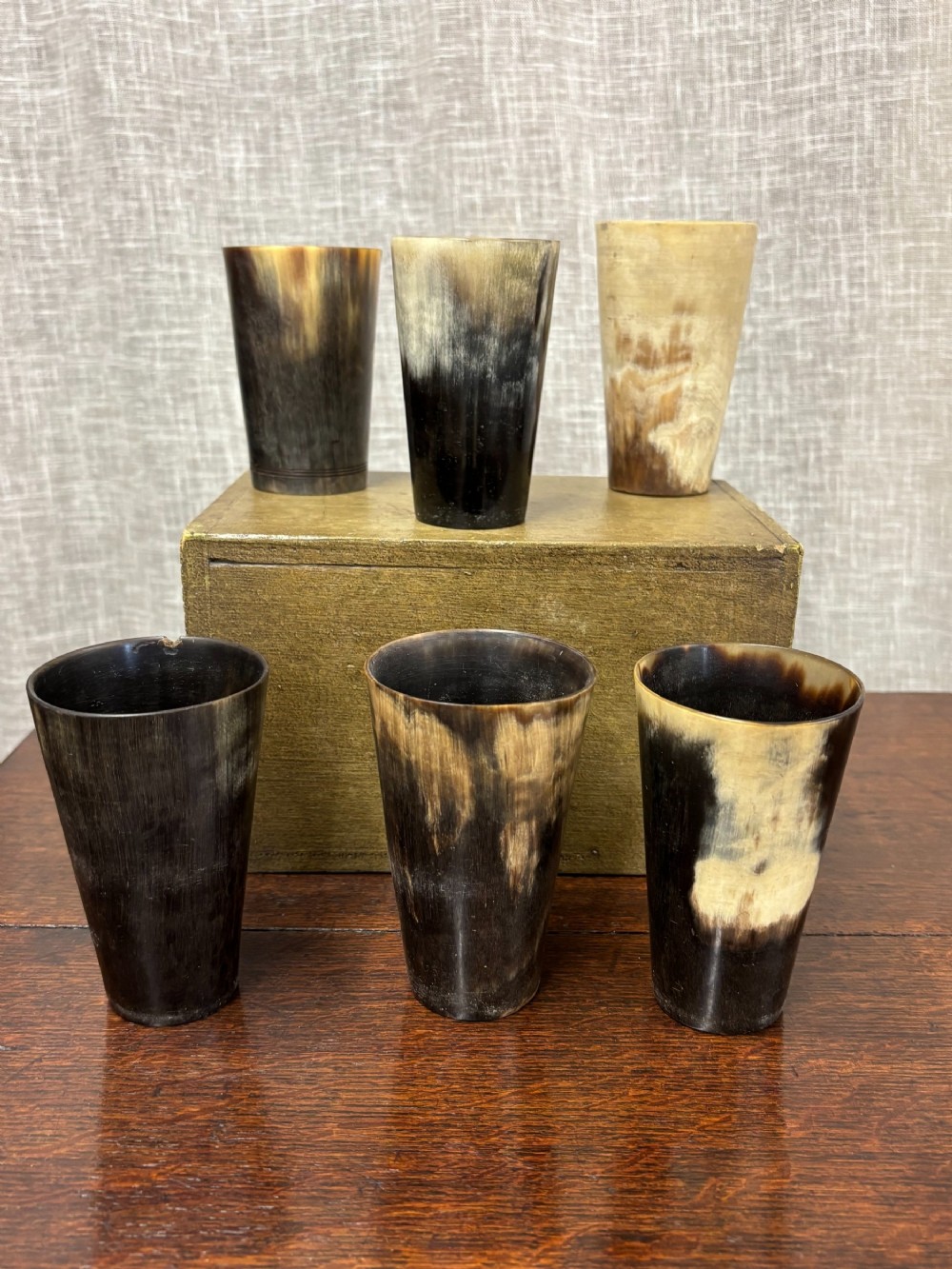 Collection of 6 Antique Horn Beakers