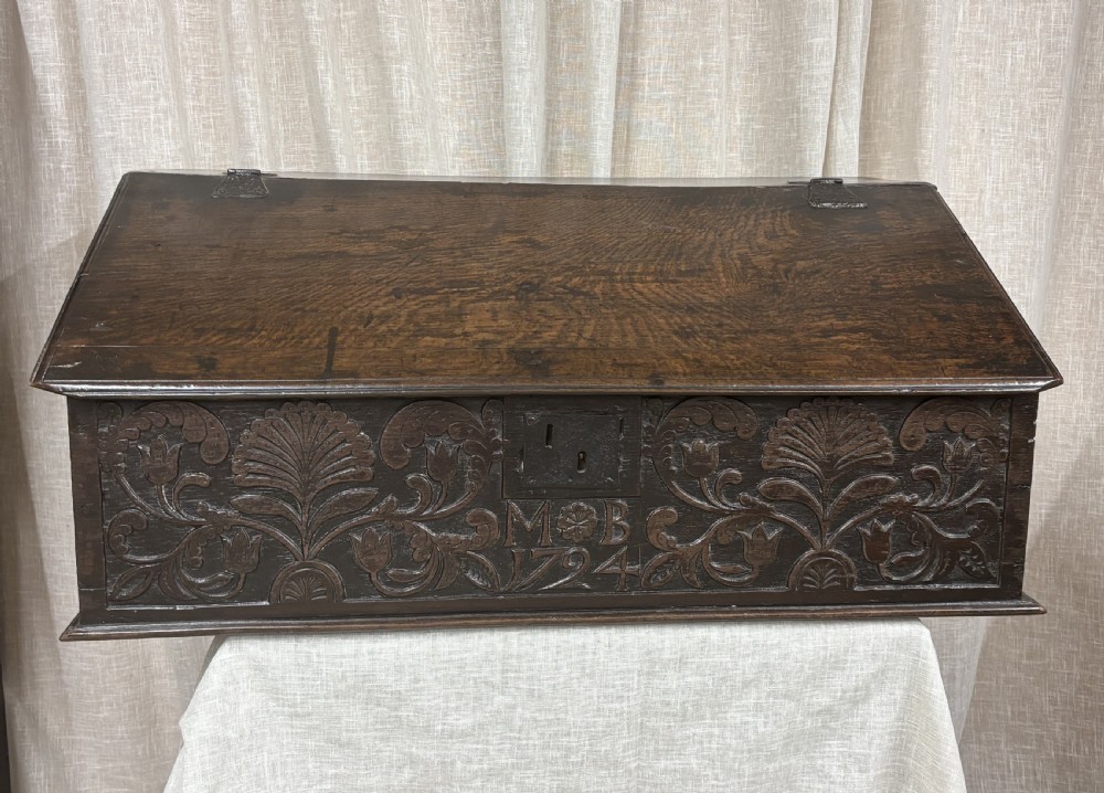 Late 17th century Oak Bible/Deed Box