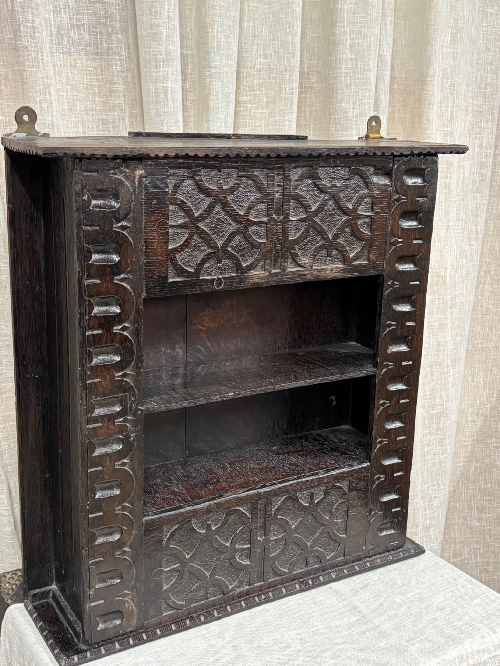 Antique Oak Wall Cupboard View II