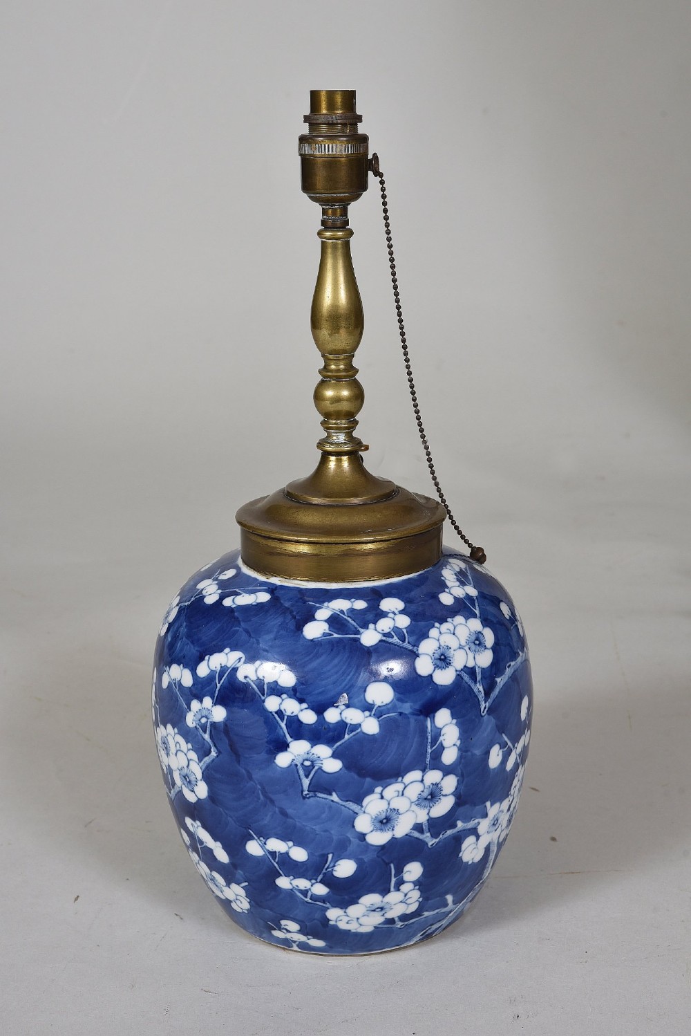 19th century Chinese Blue and White Ginger Jar Lamp