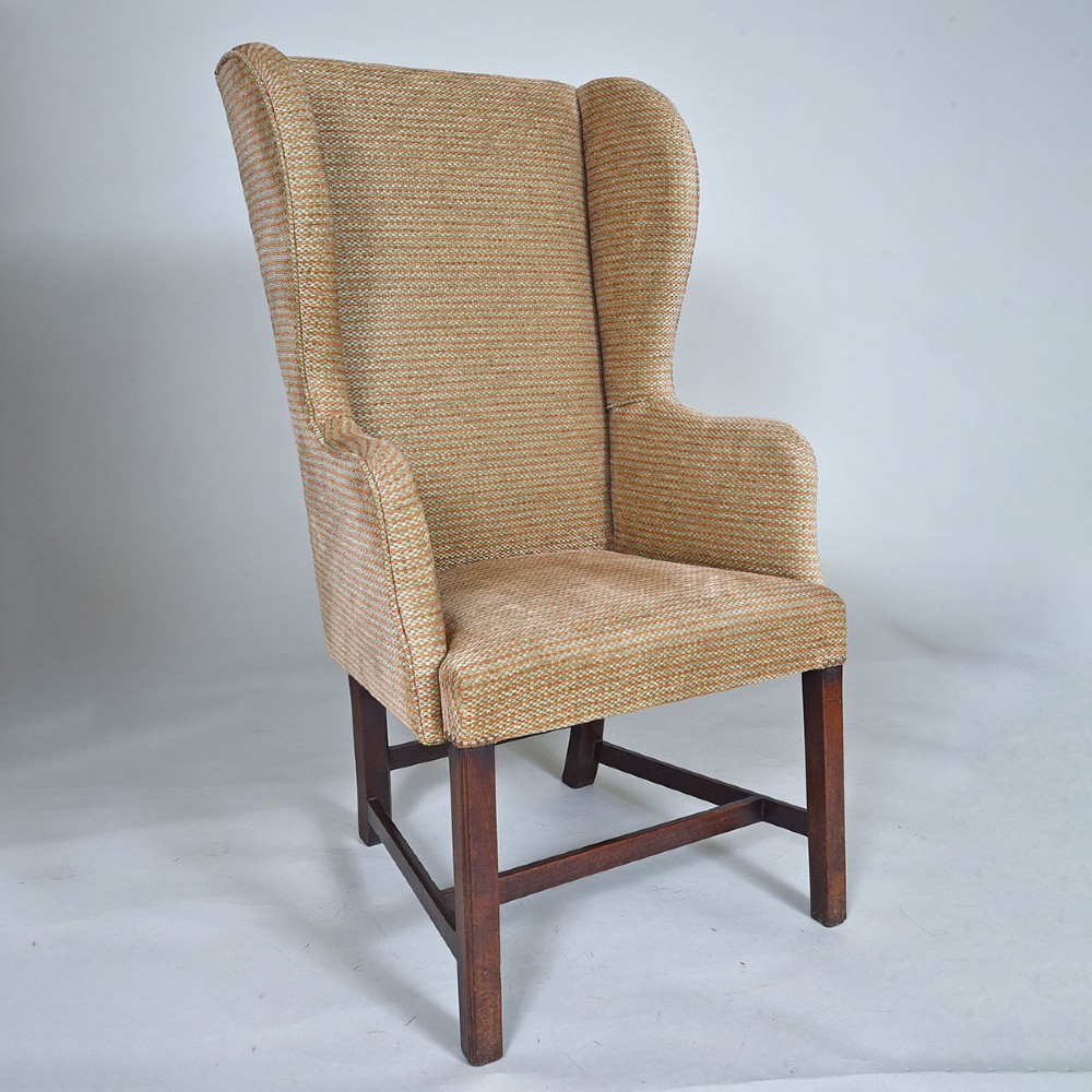 Small Georgian Upholstered Wing Chair