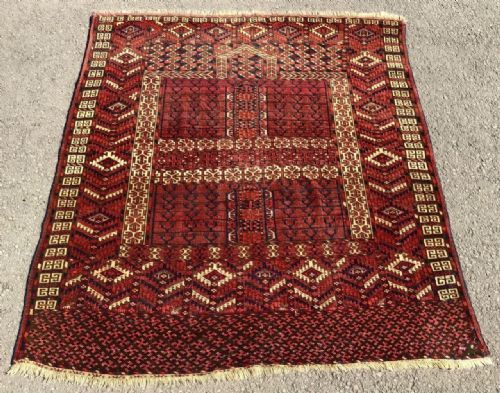 19th CENTURY HAND MADE TEKKE ENSI RUG