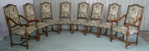 Superb Set of French Oak Farmhouse Dining Chairs