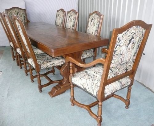 fig 1. SUPERB SET OF FRENCH OAK FARMHOUSE DINING CHAIRS
