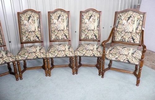 fig 2. SUPERB SET OF FRENCH OAK FARMHOUSE DINING CHAIRS