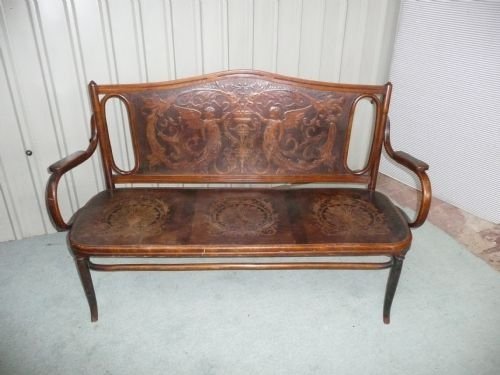 Rare Victorian 3 Seater Bent Wood Settee
