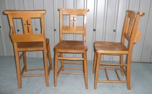 fig 1. SET OF 6 EDWARDIAN BEECH CHAPEL CHAIRS