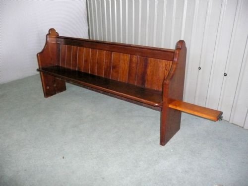 fig 1. VICTORIAN STAINED CHURCH PEW
