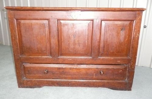 Original Georgian Panelled Pine Mule Chest