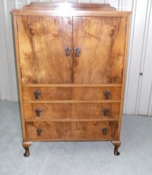 Art Deco Burr Walnut Tall Boy