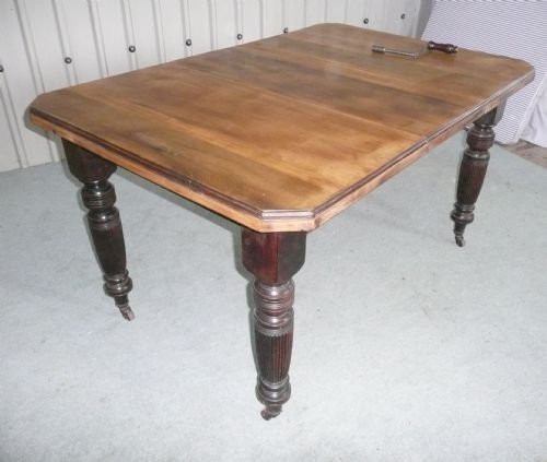 fig 1. EDWARDIAN WIND OUT WALNUT KITCHEN DINING TABLE