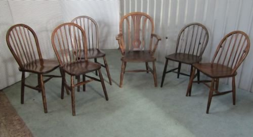 Set of 6 Country Farmhouse Kitchen Chairs