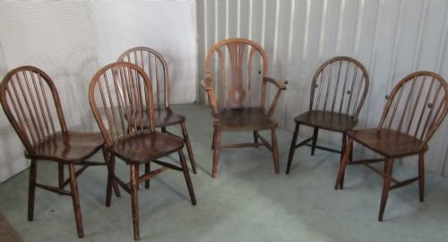 fig 1. SET OF 6 COUNTRY FARMHOUSE KITCHEN CHAIRS
