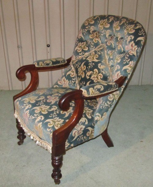 Superb Victorian Button Back Arm Chair