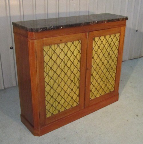Edwardian Blonde Mahogany Bookcase Chiffonier