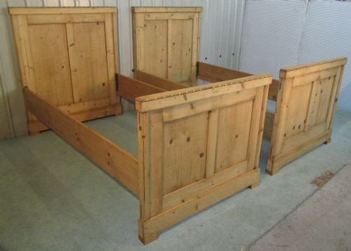 A Pair of French Pine Single Sleigh Beds