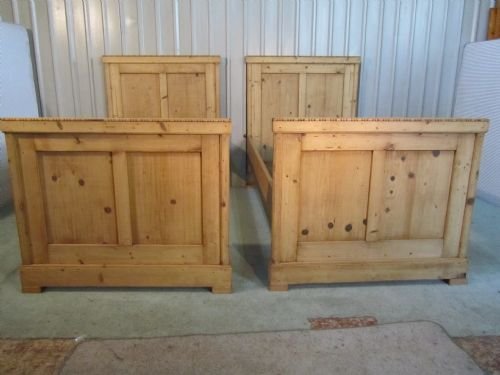 fig 1. A PAIR OF FRENCH PINE SINGLE SLEIGH BEDS