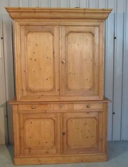 Large French Pine Kitchen Dresser, Cupboard or Bookcase