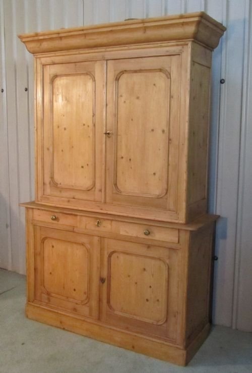 fig 1. LARGE FRENCH PINE KITCHEN DRESSER, CUPBOARD OR BOOKCASE