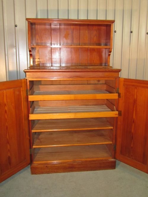 fig 2. VICTORIAN PINE LINEN PRESS HOUSEKEEPERS CUPBOARD