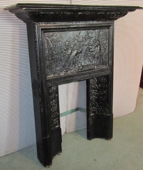 fig 1. VICTORIAN ECCLESIASTICAL CAST IRON FIRE PLACE