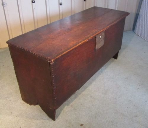 fig 1. 5 PLANK OAK COFFER BLANKET BOX CHEST