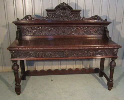 Large Carved Green Man Oak Hall Table